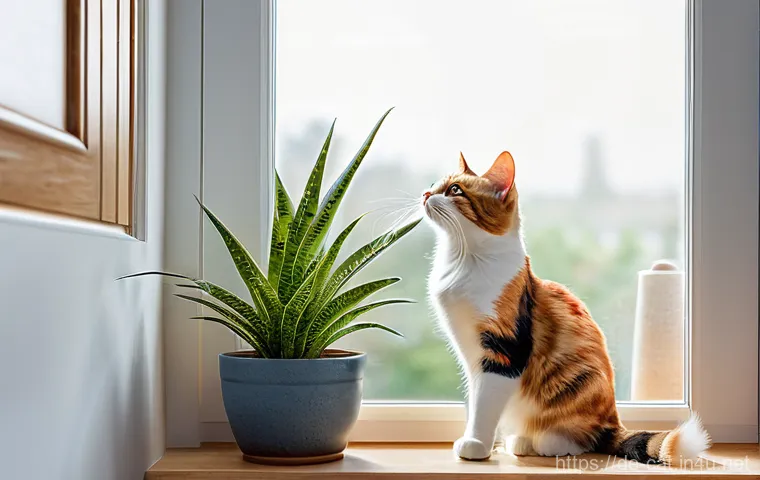 고양이 집사 체크리스트 - **Prompt:** A heartwarming scene depicting a healthy cat's well-being through nutrition and veterina...