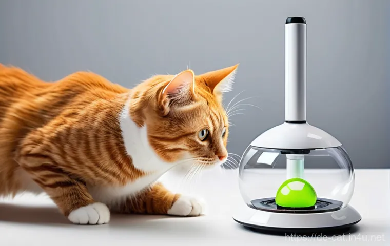 고양이와 놀아주는 방법 - **Prompt for Engaging Play and Hunting Instinct:**
    "A sleek, short-haired tabby cat, caught mid-...
