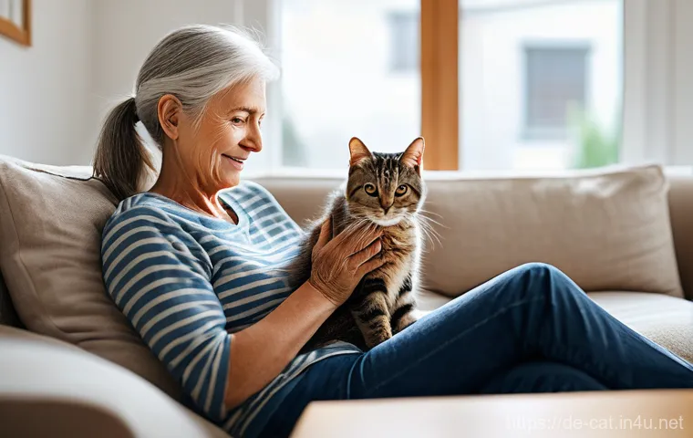 고양이 보험 추천 - **Prompt 1: The Weight of Unexpected Vet Bills Lifted**
    "A cozy, brightly lit living room. A car...