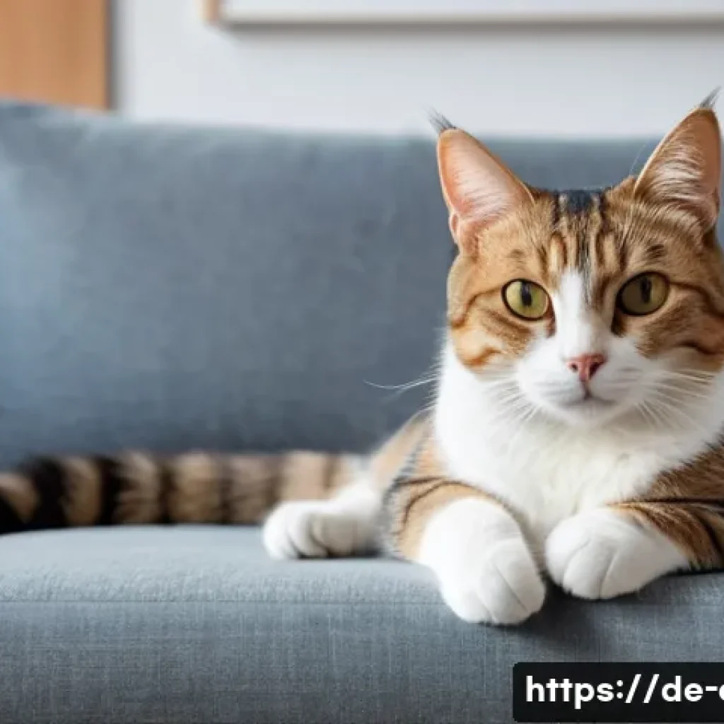 고양이 스트레스 테스트 - **Prompt:** A domestic shorthair cat with soft, tabby fur is partially hidden under a modern, grey s...